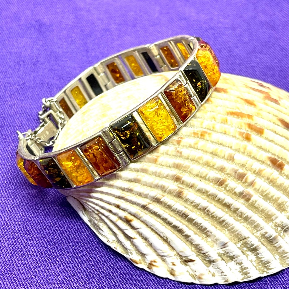 Sterling Statement Amber Bracelet - image 1
